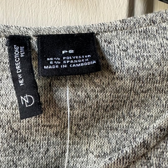 New Directions 3/4 Sleeve Oatmea/tan, Size Petite Small. New with tag. - Picture 3 of 8